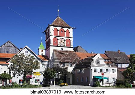 Stock Photo - "Lindau Gate or Gate of St Martin, Wangen, Upper Swabia, Baden-Wurttemberg, Germany, Europe". Fotosearch