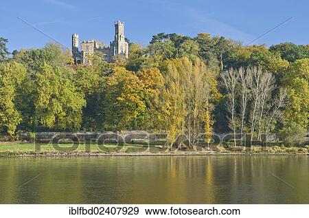 Stock Photo - "Lingnerschloss castle overlooking the Elbe valley, in autumn, Dresden, Saxony, Germany, Europe". Fotosearch