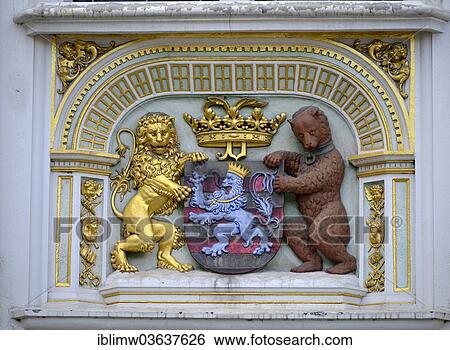 "Lion and bear, coat of arms at the Palace of Justice, a UNESCO World Heritage Site, Bruges, Flemish Region, Belgium, Europe" View Large Photo Image Stock Photograph - "Lion and bear, coat of arms at the Palace of Justice, a UNESCO World Heritage Site, Bruges, Flemish Region, Belgium, Europe". Fotosearch