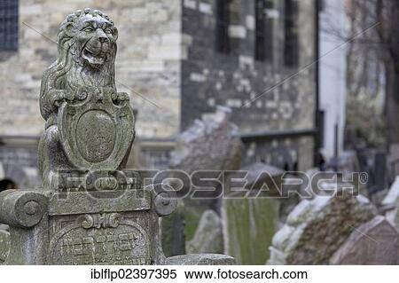 "Lion of Judah sculpture on gravestone in Jewish cemetery, Old Jewish Cemetery, Josefov, Prague, Czech Republic, Europe" View Large Photo Image Stock Photography - "Lion of Judah sculpture on gravestone in Jewish cemetery, Old Jewish Cemetery, Josefov, Prague, Czech Republic, Europe". Fotosearch