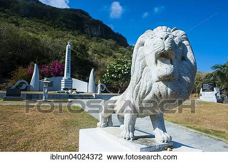 "Lion sculpture in front of World War II memorial, Saipan, Northern Mariana Islands, Oceania" View Large Photo Image Stock Image - "Lion sculpture in front of World War II memorial, Saipan, Northern Mariana Islands, Oceania". Fotosearch