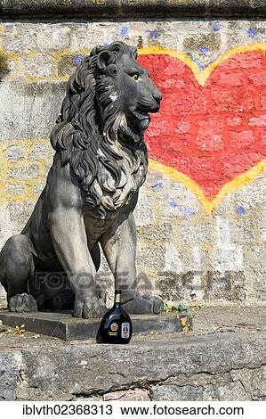 "Lion sculpture next to a painted heart, Mainkai, Wuerzburg, Bavaria, Germany, Europe" View Large Photo Image Stock Image - "Lion sculpture next to a painted heart, Mainkai, Wuerzburg, Bavaria, Germany, Europe". Fotosearch