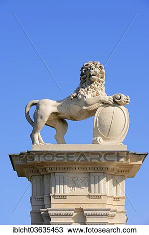 "Lion sculpture, Schloss Nordkirchen palace, a baroque moated castle accommodating Fachhochschule fur Finanzen NRW university, Nordkirchen, Munsterland, Nordrhein-Westfalen, Germany, Europe" View Large Photo Image Stock Image - "Lion sculpture, Schloss Nordkirchen palace, a baroque moated castle accommodating Fachhochschule fur Finanzen NRW university, Nordkirchen, Munsterland, Nordrhein-Westfalen, Germany, Europe". Fotosearch