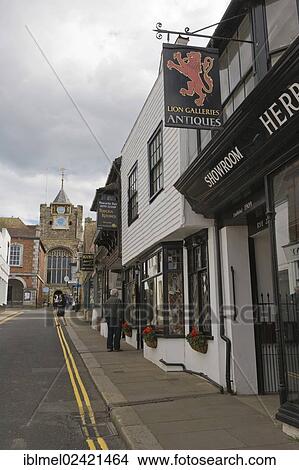 Picture - Lion Street with St Mary's Church, Rye, East Sussex, England, United Kingdom, Europe. Fotosearch