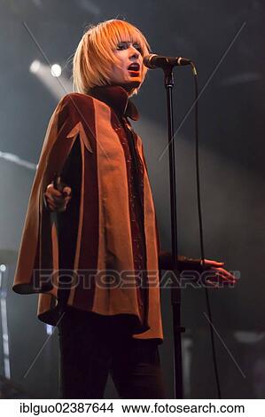 Picture - "Lisa Elle, singer and front woman of the British band """"Dark Horses"""" playing live at the Schueuer, Lucerne, Switzerland, Europe". Fotosearch