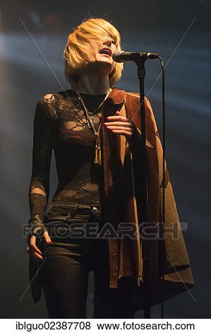 "Lisa Elle, singer and front woman of the British band """"Dark Horses"""" playing live at the Schueuer, Lucerne, Switzerland, Europe" View Large Photo Image Stock Photo - "Lisa Elle, singer and front woman of the British band """"Dark Horses"""" playing live at the Schueuer, Lucerne, Switzerland, Europe". Fotosearch