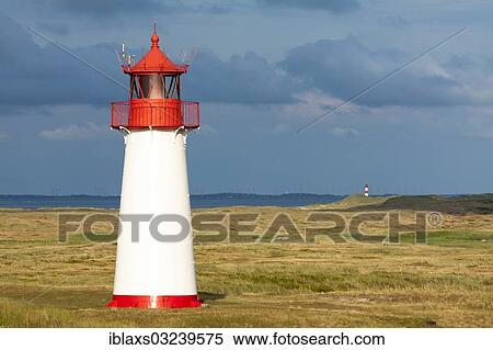 Stock Photography - "List West lighthouse, List-Ost lighthouse at back, List, Sylt, Schleswig-Holstein, Germany, Europe". Fotosearch