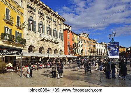 Stock Photo - "Liston square, Piazza Bra, Verona, Veneto region, Italy, Europe". Fotosearch
