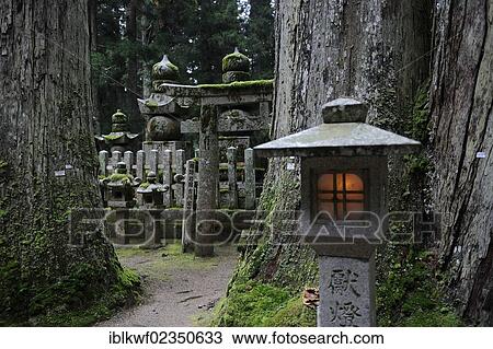 "Lit stone lantern, Okuno-in, the most famous cemetery in Japan, UNESCO World Heritage Site, Koya-san, Wakayama, near Osaka, Japan, East Asia, Asia" View Large Photo Image Stock Image - "Lit stone lantern, Okuno-in, the most famous cemetery in Japan, UNESCO World Heritage Site, Koya-san, Wakayama, near Osaka, Japan, East Asia, Asia". Fotosearch