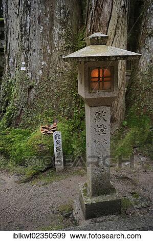 "Lit stone lantern, Okuno-in, the most famous cemetery in Japan, UNESCO World Heritage Site, Koya-san, Wakayama, near Osaka, Japan, East Asia, Asia" View Large Photo Image Stock Photo - "Lit stone lantern, Okuno-in, the most famous cemetery in Japan, UNESCO World Heritage Site, Koya-san, Wakayama, near Osaka, Japan, East Asia, Asia". Fotosearch