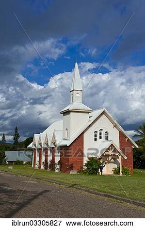 Stock Photo - "Little church, Grande Terre, New Caledonia, France, Oceania". Fotosearch