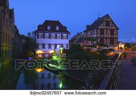 "Little Venice, La Petite Venise, at dusk, Colmar, Alsace, Haut-Rhin, France, Europe" View Large Photo Image Stock Photo - "Little Venice, La Petite Venise, at dusk, Colmar, Alsace, Haut-Rhin, France, Europe". Fotosearch