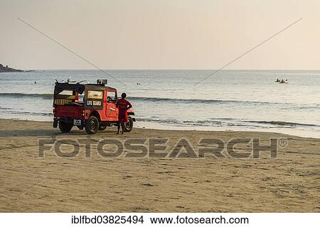 "Live guards with a red jeep are watching Palolem Beach, Canacona, Goa, India, Asia" View Large Photo Image Picture - "Live guards with a red jeep are watching Palolem Beach, Canacona, Goa, India, Asia". Fotosearch