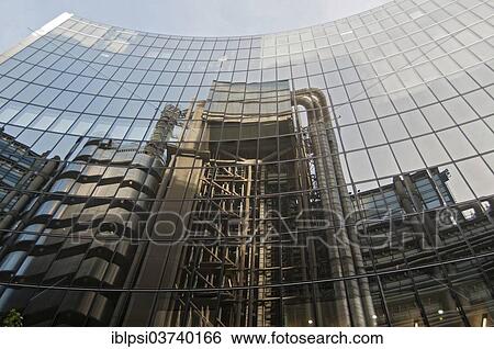 "Lloyd's Building, or Inside-Out Building, reflected in facade of Willis Building, London, London region, England, United Kingdom, Europe" View Large Photo Image Stock Photograph - "Lloyd's Building, or Inside-Out Building, reflected in facade of Willis Building, London, London region, England, United Kingdom, Europe". Fotosearch