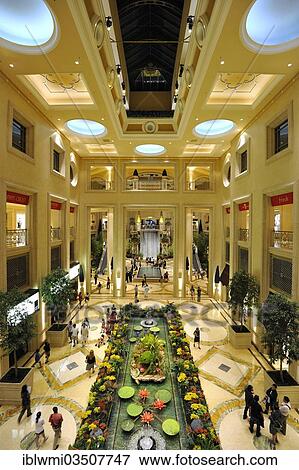 "Lobby, shopping area with a waterfall, 5-star luxury hotel, The Palazzo, The Strip, Las Vegas, Nevada, United States, North America" View Large Photo Image Stock Photo - "Lobby, shopping area with a waterfall, 5-star luxury hotel, The Palazzo, The Strip, Las Vegas, Nevada, United States, North America". Fotosearch