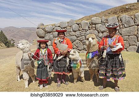 "Local women with alpacas, Inca fortress of Sacsayhuaman, Andean highlands, near Cusco, Peru, South America" View Large Photo Image Stock Photo - "Local women with alpacas, Inca fortress of Sacsayhuaman, Andean highlands, near Cusco, Peru, South America". Fotosearch