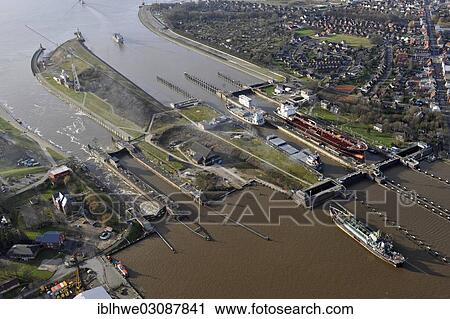 "Lock of the Kiel Canal, German: Nord-Ostsee-Kanal, NOK, aerial photo, Brunsbuttel, Schleswig-Holstein, Germany, Europe" View Large Photo Image Stock Image - "Lock of the Kiel Canal, German: Nord-Ostsee-Kanal, NOK, aerial photo, Brunsbuttel, Schleswig-Holstein, Germany, Europe". Fotosearch