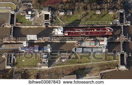 "Lock of the Kiel Canal, German: Nord-Ostsee-Kanal, NOK, aerial photo, Brunsbuttel, Schleswig-Holstein, Germany, Europe" View Large Photo Image Stock Image - "Lock of the Kiel Canal, German: Nord-Ostsee-Kanal, NOK, aerial photo, Brunsbuttel, Schleswig-Holstein, Germany, Europe". Fotosearch