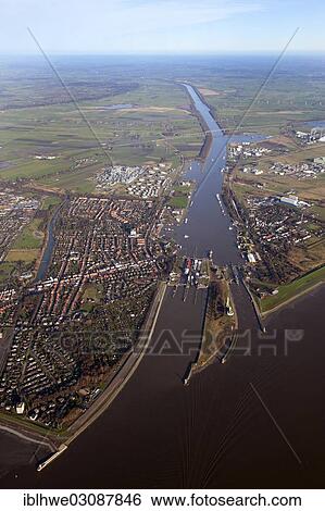"Lock of the Kiel Canal, German: Nord-Ostsee-Kanal, NOK, aerial photo, Brunsbuttel, Schleswig-Holstein, Germany, Europe" View Large Photo Image Stock Photograph - "Lock of the Kiel Canal, German: Nord-Ostsee-Kanal, NOK, aerial photo, Brunsbuttel, Schleswig-Holstein, Germany, Europe". Fotosearch