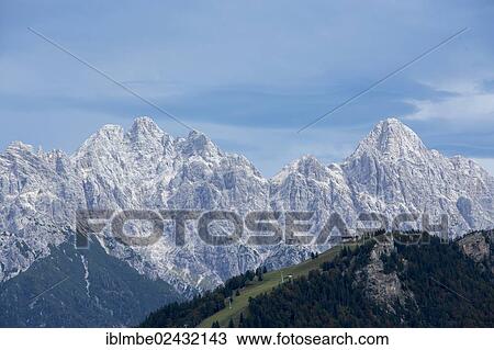 "Loferer Steinberge mountain range with foothill Buchensteinwand at front, from Mt Laerchfilzkogel near Fieberbrunnl, Tyrol, Austria, Europe" View Large Photo Image Stock Image - "Loferer Steinberge mountain range with foothill Buchensteinwand at front, from Mt Laerchfilzkogel near Fieberbrunnl, Tyrol, Austria, Europe". Fotosearch