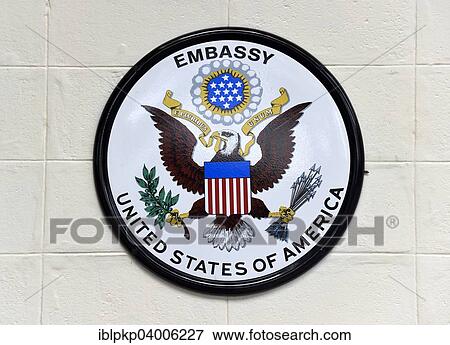 Logo Of The American Embassy A A Bangkok Thailand Asia Stock Photo Iblpkp Fotosearch