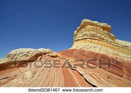 "Lollipop Rock, Brain Rocks at White Pocket, eroded Navajo sandstone rocks with Liesegang bands or Liesegang rings, Pareah Paria Plateau, Vermilion Cliffs National Monument, Arizona, Utah, Southwestern USA, USA" View Large Photo Image Stock Photo - "Lollipop Rock, Brain Rocks at White Pocket, eroded Navajo sandstone rocks with Liesegang bands or Liesegang rings, Pareah Paria Plateau, Vermilion Cliffs National Monument, Arizona, Utah, Southwestern USA, USA". Fotosearch