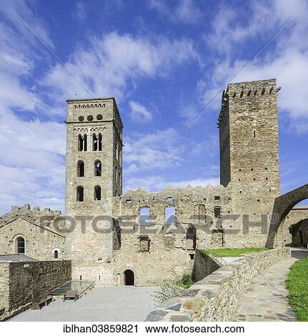"Lombardian Tower, Benedictine Monastery of Sant Pere de Rodes, near El Port de la Selva, Cap de Creus Natural Park, Catalonia region, Spain, Europe" View Large Photo Image Stock Image - "Lombardian Tower, Benedictine Monastery of Sant Pere de Rodes, near El Port de la Selva, Cap de Creus Natural Park, Catalonia region, Spain, Europe". Fotosearch
