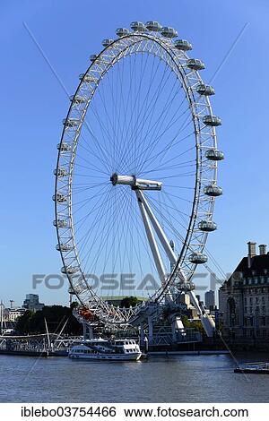Stock Photograph - "London Eye or Millennium Wheel, Ferris wheel on the River Thames, London, Greater London, England, United Kingdom, Europe". Fotosearch