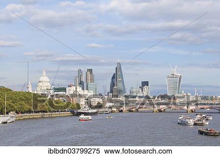 "London skyline and river Thames, view from Waterloo bridge, London, England, United Kingdom, Europe" View Large Photo Image Stock Photography - "London skyline and river Thames, view from Waterloo bridge, London, England, United Kingdom, Europe". Fotosearch