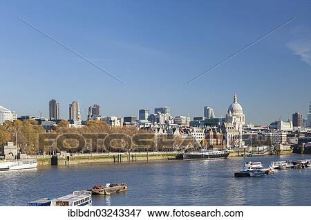 "London skyline and the River Thames, London, London region, England, United Kingdom, Europe" View Large Photo Image Stock Photo - "London skyline and the River Thames, London, London region, England, United Kingdom, Europe". Fotosearch