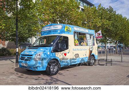 Stock Photograph - London's royal docks ice cream van, London, England, United Kingdom, Europe. Fotosearch