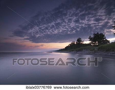 Long Point Beach At Sunset Lake Erie Ontario Canada North America Stock Photo Iblalx03776769 Fotosearch