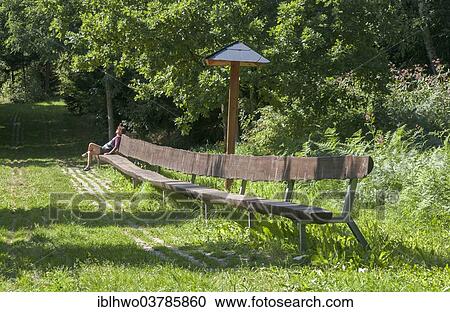 "Longest wooden bench in the Vogtland region, from a single tree trunk, Saalebank bench, 30 metres, 2002, Hag Nature Reserve, Saale-Orla-trail, Hirschberg, Thuringia, Germany, Europe" View Large Photo Image Stock Image - "Longest wooden bench in the Vogtland region, from a single tree trunk, Saalebank bench, 30 metres, 2002, Hag Nature Reserve, Saale-Orla-trail, Hirschberg, Thuringia, Germany, Europe". Fotosearch