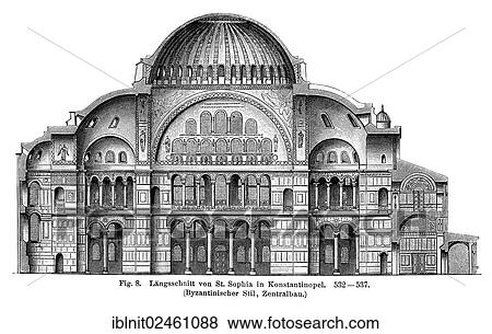"Longitudinal section of St. Sophia in Constantinople, 532-537, Byzantine style, centralised structure, illustration, Meyers Konversations-Lexikon encyclopedia, 1897" View Large Photo Image Stock Photo - "Longitudinal section of St. Sophia in Constantinople, 532-537, Byzantine style, centralised structure, illustration, Meyers Konversations-Lexikon encyclopedia, 1897". Fotosearch