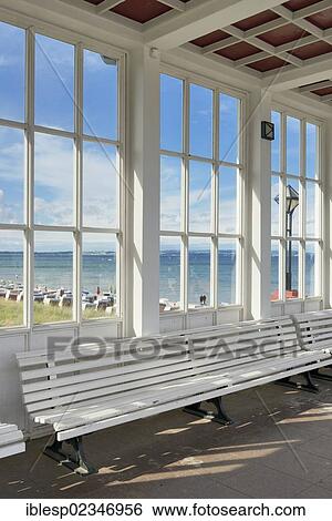 "Looking through the window of the pavilion of the Kurhaus spa building towards the Baltic Sea and the beach, Baltic Sea resort town of Binz, Binz, Rugen, Mecklenburg-Western Pomerania, Germany, Europe" View Large Photo Image Stock Photograph - "Looking through the window of the pavilion of the Kurhaus spa building towards the Baltic Sea and the beach, Baltic Sea resort town of Binz, Binz, Rugen, Mecklenburg-Western Pomerania, Germany, Europe". Fotosearch