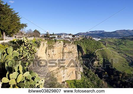 Stock Photo - "Lookout point, historic centre, Ronda, Province of Malaga, Andalusia, Spain, Europe". Fotosearch