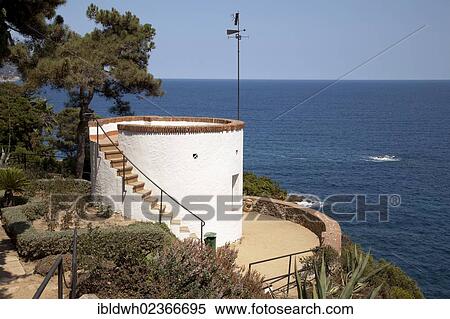 "Lookout point with views of the Mediterranean, Jardi Botanic Marimurtra, botanical gardens, Blanes, La Selva, Costa Brava, Catalonia, Spain, Europe" View Large Photo Image Stock Photography - "Lookout point with views of the Mediterranean, Jardi Botanic Marimurtra, botanical gardens, Blanes, La Selva, Costa Brava, Catalonia, Spain, Europe". Fotosearch