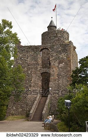 Lookout tower, Saarburg castle ruins, Saarland, Rhineland-Palatinate, Germany, Europe View Large Photo Image Stock Photo - Lookout tower, Saarburg castle ruins, Saarland, Rhineland-Palatinate, Germany, Europe. Fotosearch