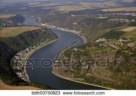 "Lorelei rock on the river Rhine, aerial view, St. Goar, Rhineland-Palatinate, Germany, Europe" View Large Photo Image Stock Image - "Lorelei rock on the river Rhine, aerial view, St. Goar, Rhineland-Palatinate, Germany, Europe". Fotosearch