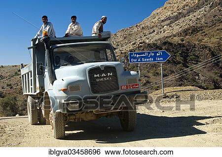 "Lorry on the intersection of a country road, Al Hajar Mountains, Dar A'Sawda, Ad Dakhiliyah, Oman, Asia" View Large Photo Image Stock Photograph - "Lorry on the intersection of a country road, Al Hajar Mountains, Dar A'Sawda, Ad Dakhiliyah, Oman, Asia". Fotosearch