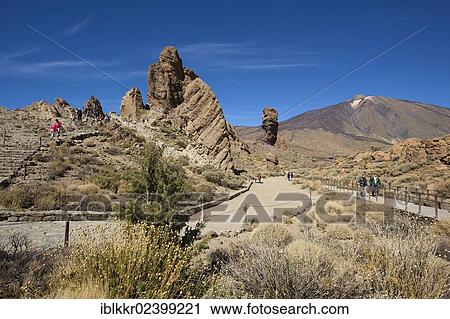Stock Image - "Los Roques in Parque Nacional del Teide, Tenerife, Canary Islands, Spain, Europe". Fotosearch