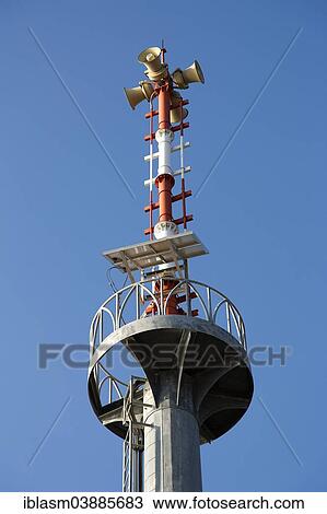 "Loudspeaker mast of the tsunami warning system, Ao Nang, Krabi Province, Thailand, Asia" View Large Photo Image Stock Image - "Loudspeaker mast of the tsunami warning system, Ao Nang, Krabi Province, Thailand, Asia". Fotosearch