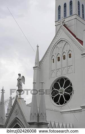 "Lourdes Church, St. Mary of Lourdes, a white church in the Gothic style, Ophir Road, Central Area, Central Business District, Singapore, Asia" View Large Photo Image Stock Photo - "Lourdes Church, St. Mary of Lourdes, a white church in the Gothic style, Ophir Road, Central Area, Central Business District, Singapore, Asia". Fotosearch