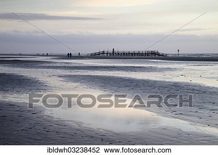 "Low tide at dawn on the coast, St. Peter-Ording, Eiderstedt, North Frisia, Schleswig-Holstein, Germany, Europe" View Large Photo Image Stock Image - "Low tide at dawn on the coast, St. Peter-Ording, Eiderstedt, North Frisia, Schleswig-Holstein, Germany, Europe". Fotosearch