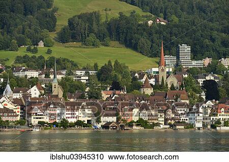 "Lower Town historic centre with Zytturm tower and the Church of St Michael, Zug, Canton of Zug, Switzerland, Europe" View Large Photo Image Stock Image - "Lower Town historic centre with Zytturm tower and the Church of St Michael, Zug, Canton of Zug, Switzerland, Europe". Fotosearch