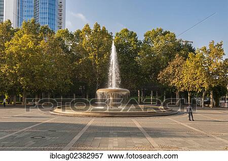 Stock Photo - "Lucae Fountain on Opernplatz square, Frankfurt, Hesse, Germany, Europe, PublicGround, Europe". Fotosearch