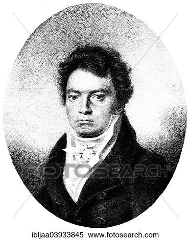 Ludwig バン ベートーベン ドイツ語 作曲家 中に 1814 歴史的 印刷 1874 ストックフォト 写真素材 Ibljaa Fotosearch
