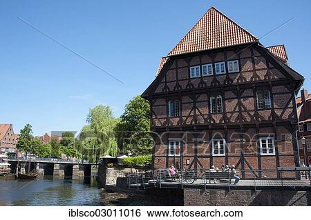 "Luener Muhle restaurant, Alter Hafen, Luneburg, Lower Saxony, Germany, Europe" View Large Photo Image Stock Photograph - "Luener Muhle restaurant, Alter Hafen, Luneburg, Lower Saxony, Germany, Europe". Fotosearch