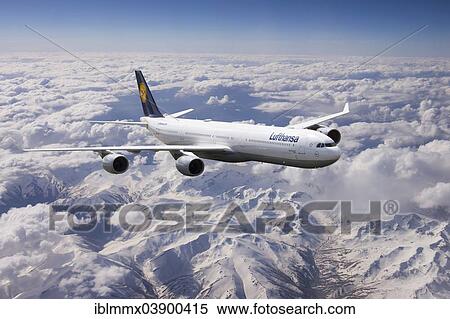 "Lufthansa Airbus A340 in flight, over mountains, Turkey, Asia" View Large Photo Image Stock Photography - "Lufthansa Airbus A340 in flight, over mountains, Turkey, Asia". Fotosearch