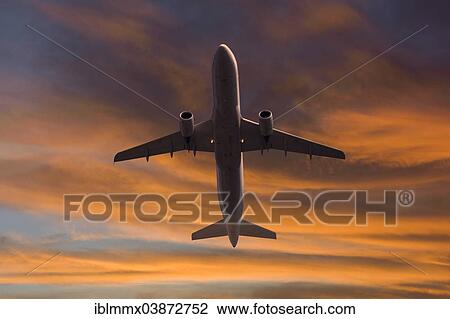 "Lufthansa Airbus in flight, from below, in the evening light" View Large Photo Image Stock Image - "Lufthansa Airbus in flight, from below, in the evening light". Fotosearch